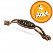 Çekmece Dolap Kapak Kulpu Kulbu 128 mm Antik Bakır Metal Kulp (4 ADET) - 1