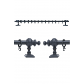 Antrasit Raysız Ahşap Rustik Perde Askısı - 125 CM - 3