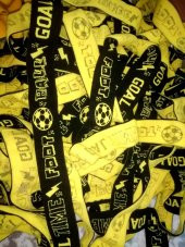 Lastik sarı Football desenli 3,2Cm- 3mt Şort,Paça,kol Ve Don Lastiği 1 Paket 3Mt - 3