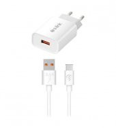 S-link SL-EC12M 2100MA Ev Şarj 11W + 2.4A Micro USB Kablolu Beyaz Şarj Adaptör Seti thumbnail 2