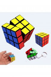 Zeka Küpü Mini Anahtarlık , Rubik Zeka Küpü (sabır Küpü) 3x3 cm - 1 Adet - 3