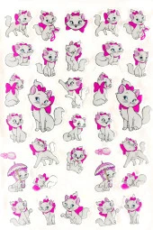 Sticker Kabartmalı A4 Boyutunda Stiker Defter, Planlayıcı Etiket (Lim055) - Sevimli Kedi - 1