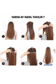Siyah Afro Dalgalı Uzun Yarım Ay Saç –  3 Parça Çıt Çıt 75cm. 230 gr. VIP SERI - 2