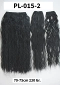 Siyah Afro Dalgalı Uzun Yarım Ay Saç –  3 Parça Çıt Çıt 75cm. 230 gr. VIP SERI - 1