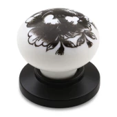 Eymen Düğme Çekmece Dolap Dolabı Kulpu Kulbu Beyaz Siyah Desenli Polimer Kulpları Mobilya Mutfak thumbnail 1