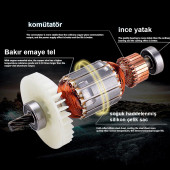 ASSUR  13 Mm Elektrikli Darbeli Matkap 1100 W mavi renk M005 - 3