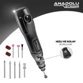 Anadolustrong 3 Kademeli Şarjlı Mini Taşlama Gravür Dremel Seti 10 Parça Taşıma Çantası - 4