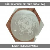 Sahi Aksesuar Selenit Doğal Taş Lazer İşlemeli Parça 7 cm - 1