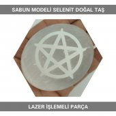 Sahi Aksesuar Selenit Doğal Taş Lazer İşlemeli Parça 7 cm - 1
