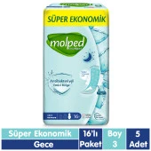 Molped Süper Ekonomik Antibakteriyel Ped Gece 16x5 80 Adet thumbnail 1