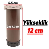 Akça Ayarlanabilir Mobilya Kanepe Koltuk Baza Yükseltme Yükseltici Ayağı Metal Ayakları 12 Cm Kahve - 4
