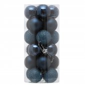 Asılabilir Yılbaşı Yeniyıl Ağacı Süsü 6cm Top LACİVERT 24 lü Christmas Tree Ornaments Yeni Yıl Süsleri - 1