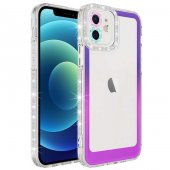 Apple iPhone 11 Kılıf Simli ve Renk Geçiş Tasarımlı Lens Korumalı Zore Park Kapak - 4