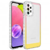 Galaxy A23 Kılıf Simli ve Renk Geçiş Tasarımlı Lens Korumalı Zore Park Kapak - 8