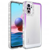 Xiaomi Redmi Note 10S Kılıf Simli ve Renk Geçiş Tasarımlı Lens Korumalı Zore Park Kapak - 3