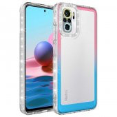 Xiaomi Redmi Note 10S Kılıf Simli ve Renk Geçiş Tasarımlı Lens Korumalı Zore Park Kapak - 5