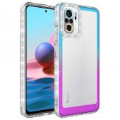 Xiaomi Redmi Note 10S Kılıf Simli ve Renk Geçiş Tasarımlı Lens Korumalı Zore Park Kapak - 7