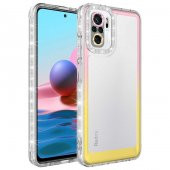Xiaomi Redmi Note 10S Kılıf Simli ve Renk Geçiş Tasarımlı Lens Korumalı Zore Park Kapak - 8