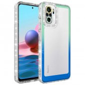 Xiaomi Redmi Note 10S Kılıf Simli ve Renk Geçiş Tasarımlı Lens Korumalı Zore Park Kapak - 9