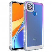Xiaomi Redmi 9C Kılıf Simli ve Renk Geçiş Tasarımlı Lens Korumalı Zore Park Kapak - 1