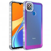 Xiaomi Redmi 9C Kılıf Simli ve Renk Geçiş Tasarımlı Lens Korumalı Zore Park Kapak - 4
