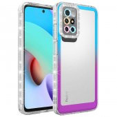 Xiaomi Redmi 10 Kılıf Simli ve Renk Geçiş Tasarımlı Lens Korumalı Zore Park Kapak - 7
