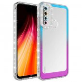 Xiaomi Redmi Note 8 Kılıf Simli ve Renk Geçiş Tasarımlı Lens Korumalı Zore Park Kapak - 7