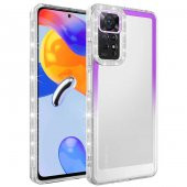 Xiaomi Redmi Note 11S Global Kılıf Simli ve Renk Geçiş Tasarımlı Lens Korumalı Zore Park Kapak - 1