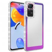 Xiaomi Redmi Note 11S Global Kılıf Simli ve Renk Geçiş Tasarımlı Lens Korumalı Zore Park Kapak - 4