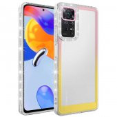 Xiaomi Redmi Note 11S Global Kılıf Simli ve Renk Geçiş Tasarımlı Lens Korumalı Zore Park Kapak - 8