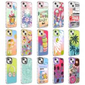 Apple iPhone 13 Kılıf Kamera Korumalı Renkli Desenli Sert Silikon Zore Korn Kapak - 2