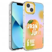 Apple iPhone 13 Kılıf Kamera Korumalı Renkli Desenli Sert Silikon Zore Korn Kapak - 3