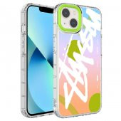 Apple iPhone 13 Kılıf Kamera Korumalı Renkli Desenli Sert Silikon Zore Korn Kapak - 7