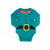 F&F Minik Elf Yılbaşı Bebek Kostüm Body Uzun Kollu Tasarım Body Yeniyıl Body 0-3 AY - 1