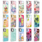 Apple iPhone 12 Kılıf Kamera Korumalı Renkli Desenli Sert Silikon Zore Korn Kapak - 2