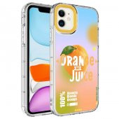 Apple iPhone 12 Kılıf Kamera Korumalı Renkli Desenli Sert Silikon Zore Korn Kapak - 3