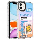 Apple iPhone 12 Kılıf Kamera Korumalı Renkli Desenli Sert Silikon Zore Korn Kapak - 8