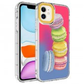 Apple iPhone 12 Kılıf Kamera Korumalı Renkli Desenli Sert Silikon Zore Korn Kapak - 10