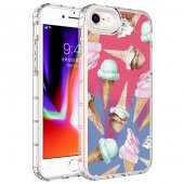 Apple iPhone SE 2020 Kılıf Kamera Korumalı Renkli Desenli Sert Silikon Zore Korn Kapak - 12