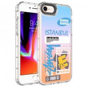 Apple iPhone SE 2022 Kılıf Kamera Korumalı Renkli Desenli Sert Silikon Zore Korn Kapak - 8