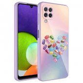 Galaxy M22 Kılıf Kamera Korumalı Desenli Sert Silikon Zore Epoksi Kapak - 1
