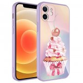 Apple iPhone 12 Kılıf Kamera Korumalı Desenli Sert Silikon Zore Epoksi Kapak - 12