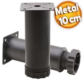 Akça Ayarlanabilir Mobilya Kanepe Koltuk Baza Yükseltme Yükseltici Ayağı Metal Ayakları 10 Cm Siyah thumbnail 1