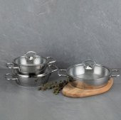 Nehir Silver Çelik 6 Parça Sahan Seti - 1