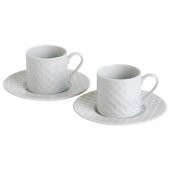 Kütahya Porselen Ekose Beyaz Sade 12 Parça Kahve Fincan Takımı thumbnail 1