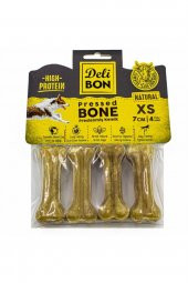 Peyless Delibon Deri Köpek Çiğneti Pres Kemik 4x7cm Natural - 1