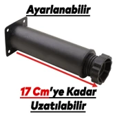 Akça Ayarlanabilir Mobilya Kanepe Koltuk Baza Yükseltme Yükseltici Ayağı Metal Ayakları 15 Cm Siyah - 3