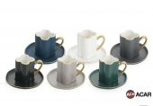 Acar Porselen 10710 6lı Kahve Fincan Takımı Karışık thumbnail 1