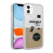 Apple iPhone 11 Kılıf Desenli Sıvılı Zore Drink Silikon Kapak - 5