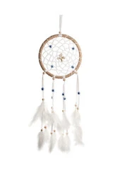 Nazar Boncuklu Düş Kapanı Hand Made Dreamcatcher Kuş Tüyü Duvar Süsü Ev Dekor 13431 - 2